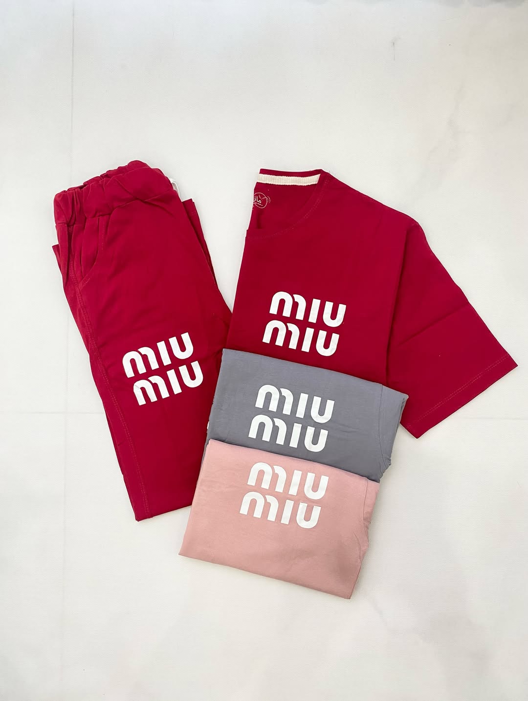 ست تیشرت لانگ و شلوار بگ میو میو