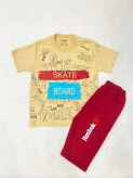 تیشرت باکسی شلوارک برمودا بچگانه اقتصادی SKATE